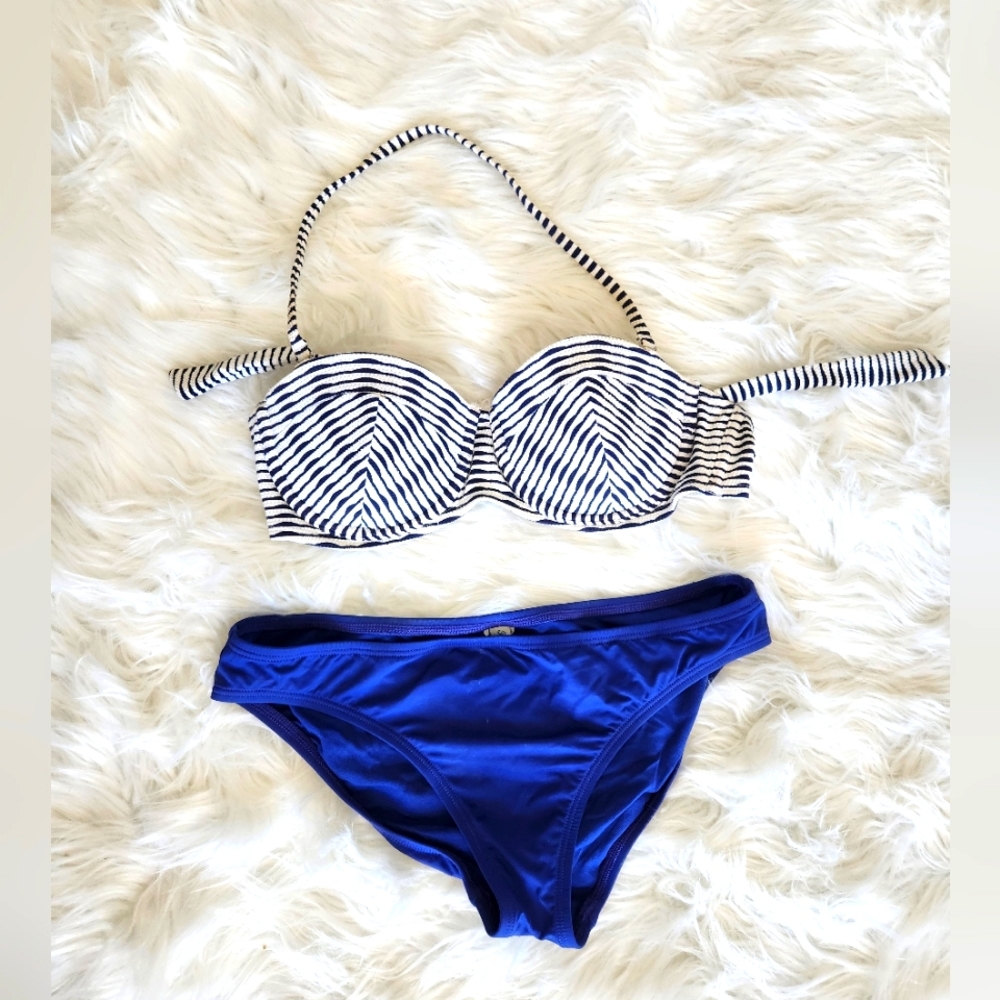 Tommy Bahama Swimsuit Bikini Navy Stripes
